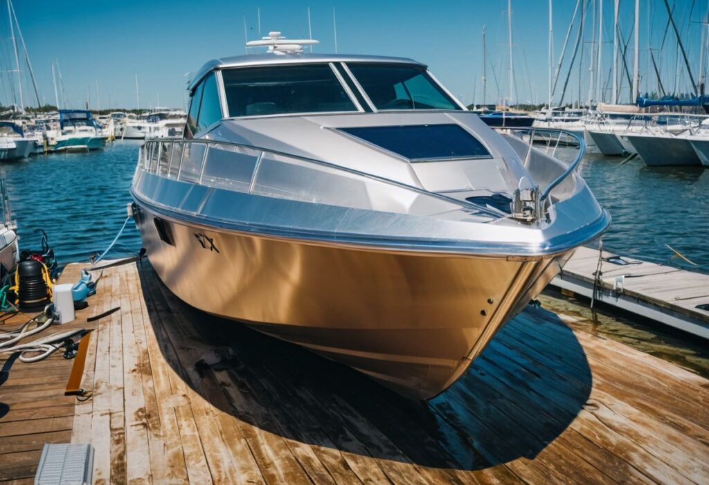 Aluminum boat dent repair