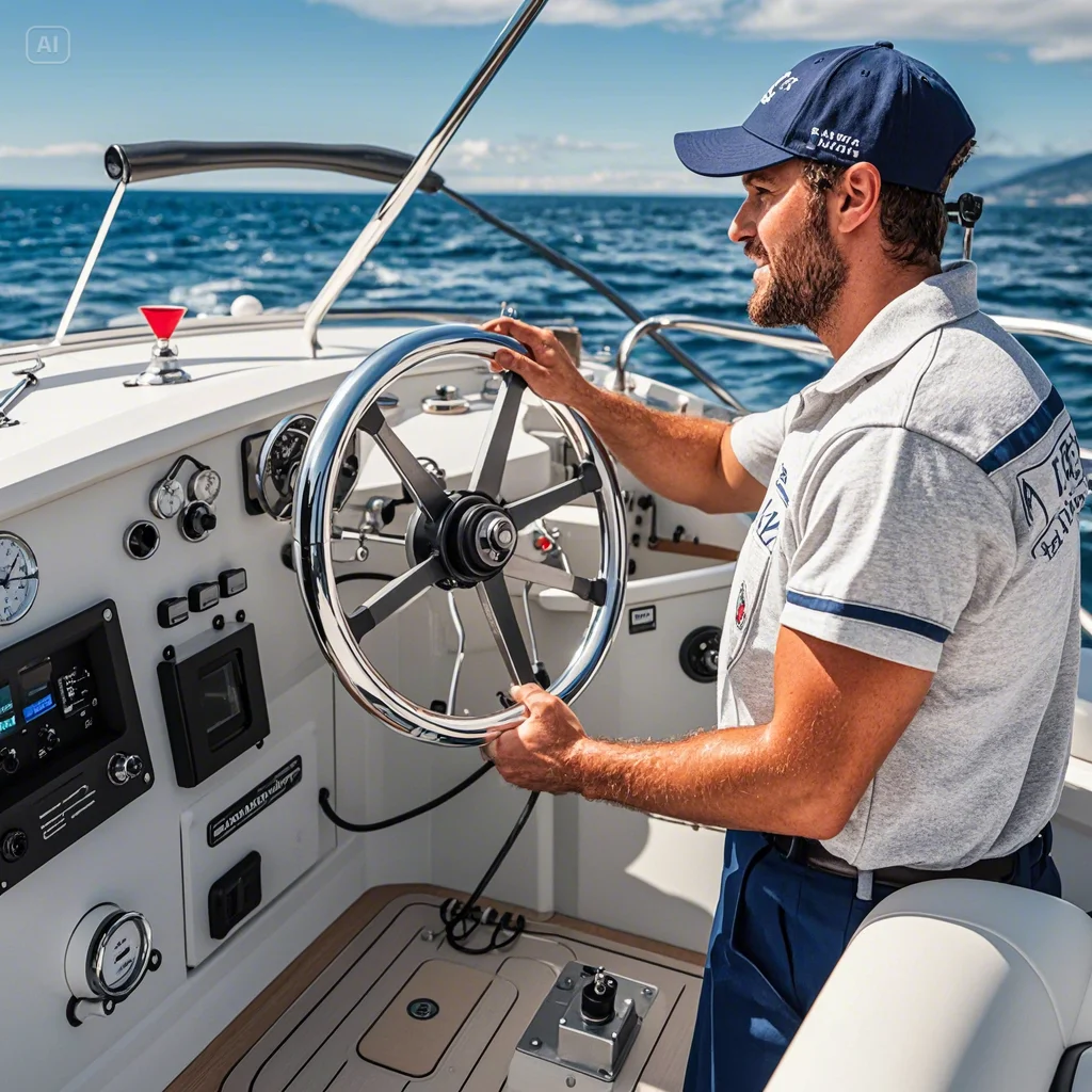 hydraulic steering for boats installation