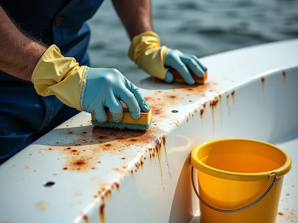 Removing Rust Stains from Boat