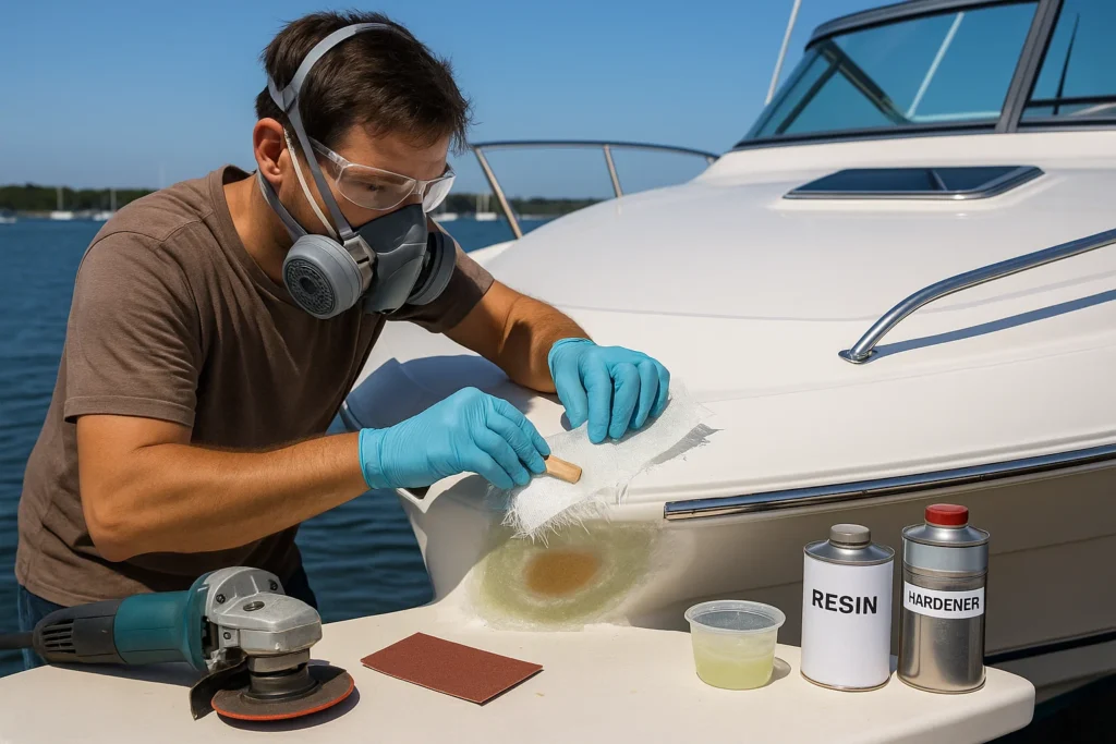 how to do fiberglass boat repair