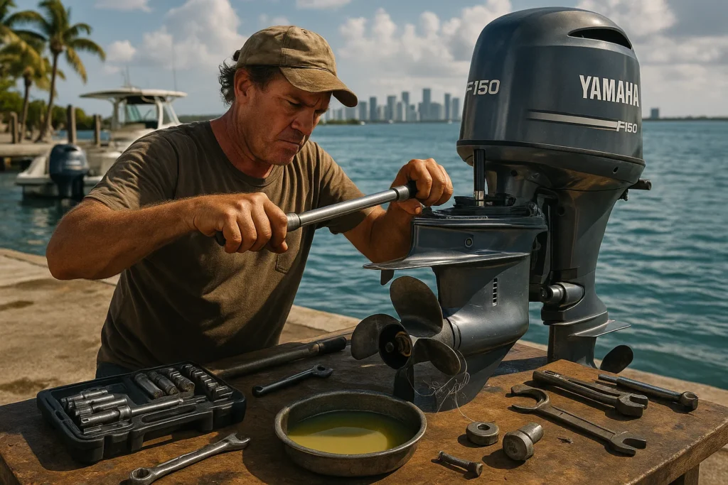 outboard motor lower unit repair