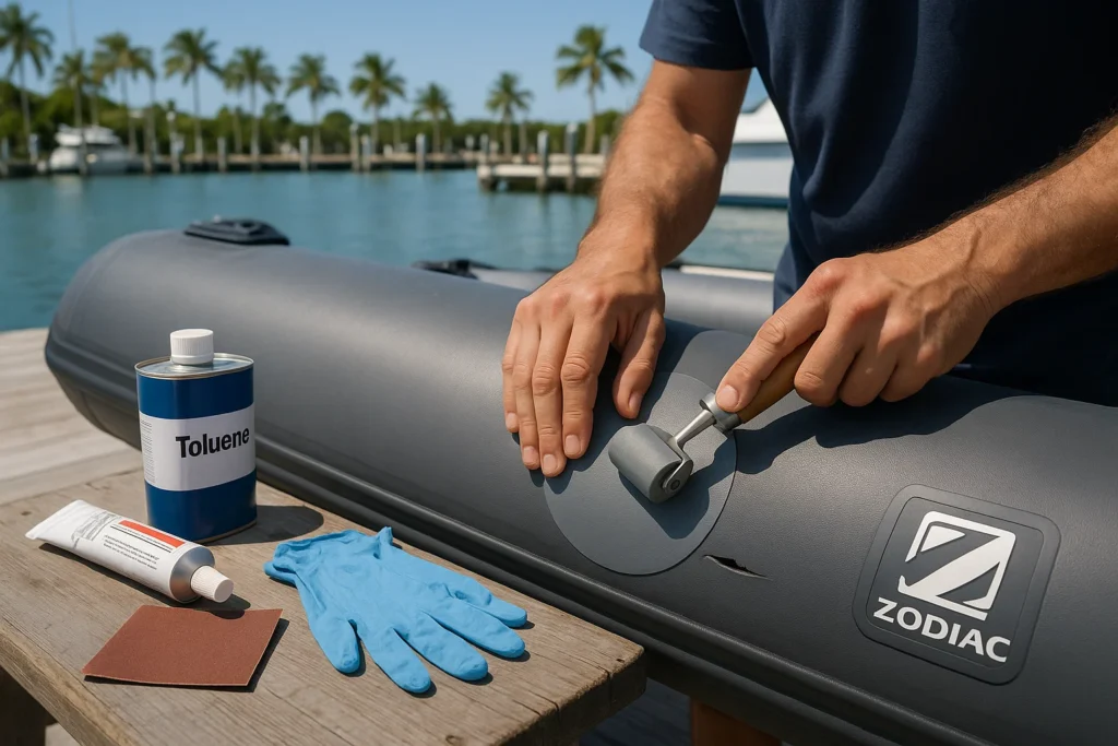repair hypalon inflatable boat