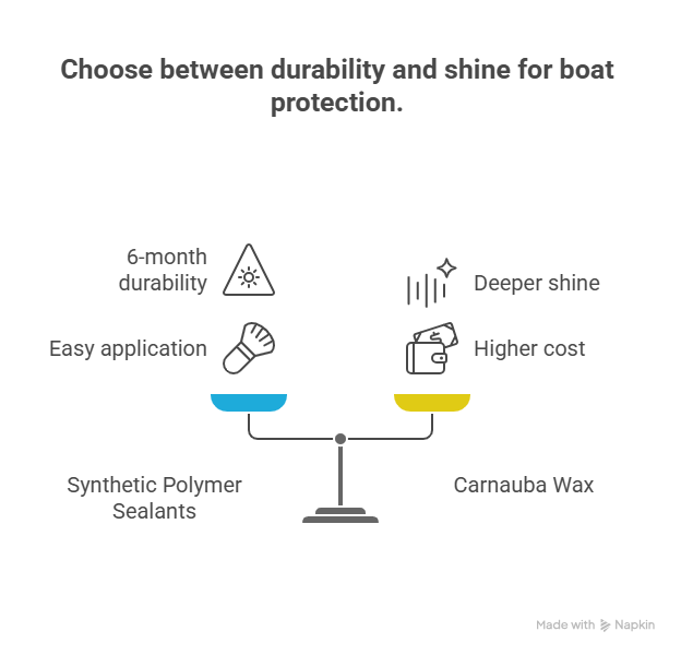 Choose between durability and shine for boat protection. Choose between durability and shine for boat protection.