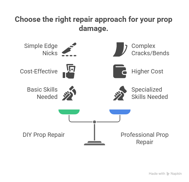 Choose the right repair approach for your prop damage. Choose the right repair approach for your prop damage.