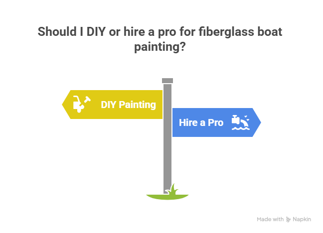 Should I DIY or hire a pro for fiberglass boat painting?